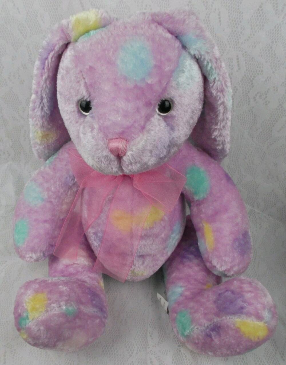 Carlton Cards Purple Bunny Plush Rabbit Pink Easter Eggs AGC 17" Stuffed Animal